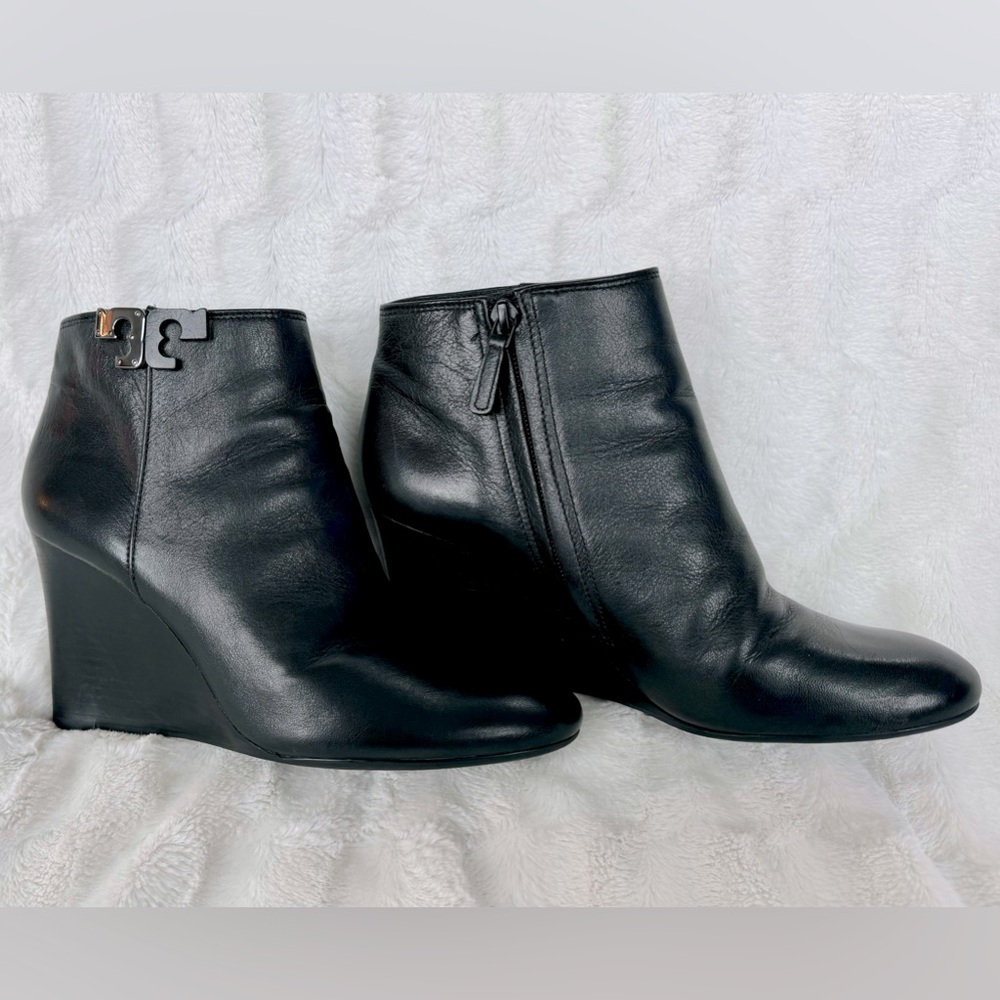 Tory Burch Black Wedge Booties